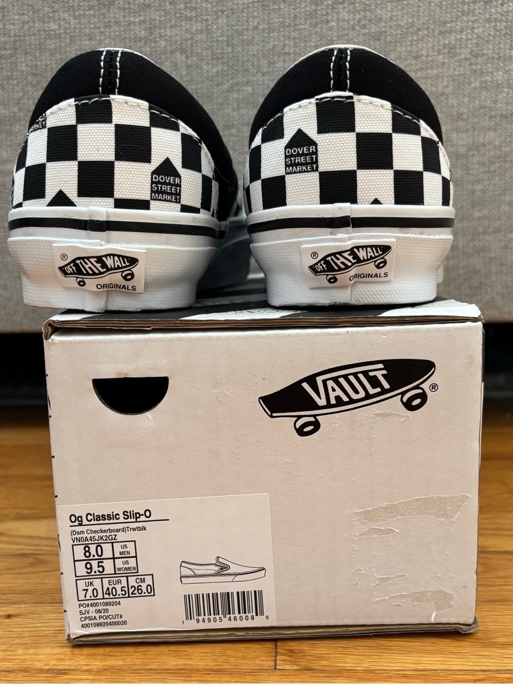Vans Dover Street Market x OG Classic Slip On. Black and White Checker. New - Picture 3 of 4